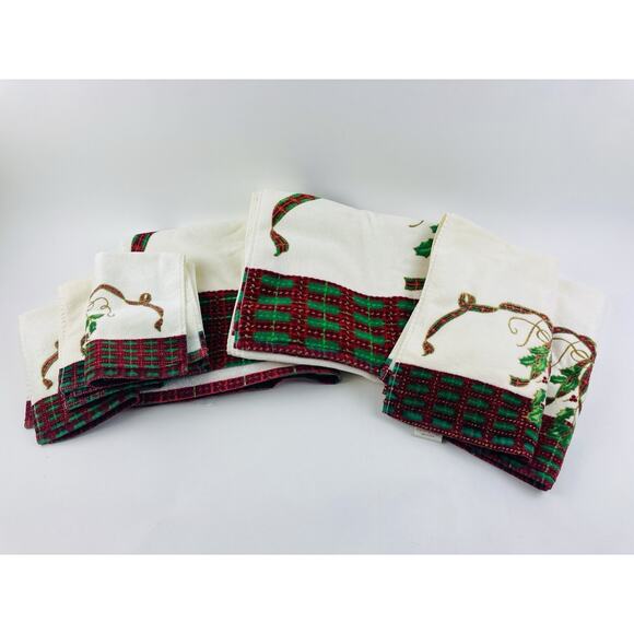 Lenox Christmas Holiday Nouveau Collection Set Bath Towel Hand Towels Face Cloth - Picture 14 of 16
